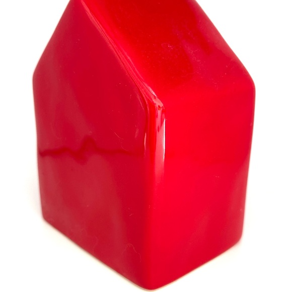 RAE DUNN Festive Red Ceramic House Shaped CHEER Clock - Picture 7 of 10